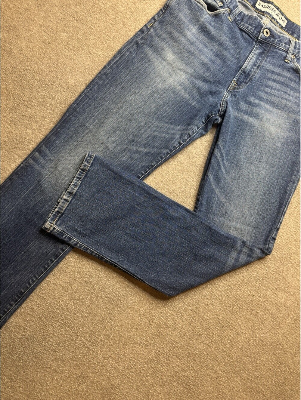 Express Men's W32 x 34L Kingston Jeans Blue Denim (1084)